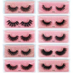 50 Pairs Fluffy 3D Mink Lashes Natural Look False Eyelashes