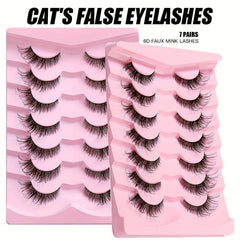 8D Charm Thick Curly Natural Fox Eye & Winged False Eyelashes