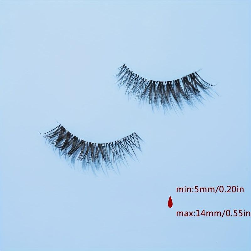7 Pairs 14mm Crisscross False Eyelashes - Manga Lashes Extension for Cosplay
