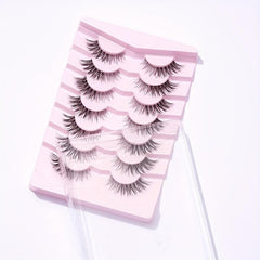7 Pairs 14mm Crisscross False Eyelashes - Manga Lashes Extension for Cosplay