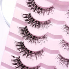 7 Pairs 14mm Crisscross False Eyelashes - Manga Lashes Extension for Cosplay