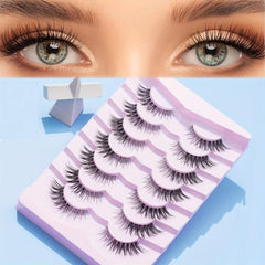 7 Pairs 14mm Crisscross False Eyelashes - Manga Lashes Extension for Cosplay
