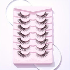 7 Pairs 14mm Crisscross False Eyelashes - Manga Lashes Extension for Cosplay