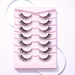 7 Pairs 14mm Crisscross False Eyelashes - Manga Lashes Extension for Cosplay