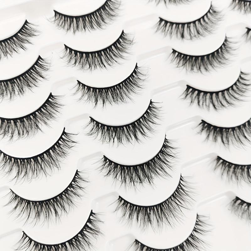 14 Pairs 3D Faux Mink Cat Eye Lashes Reusable False Eyelashes