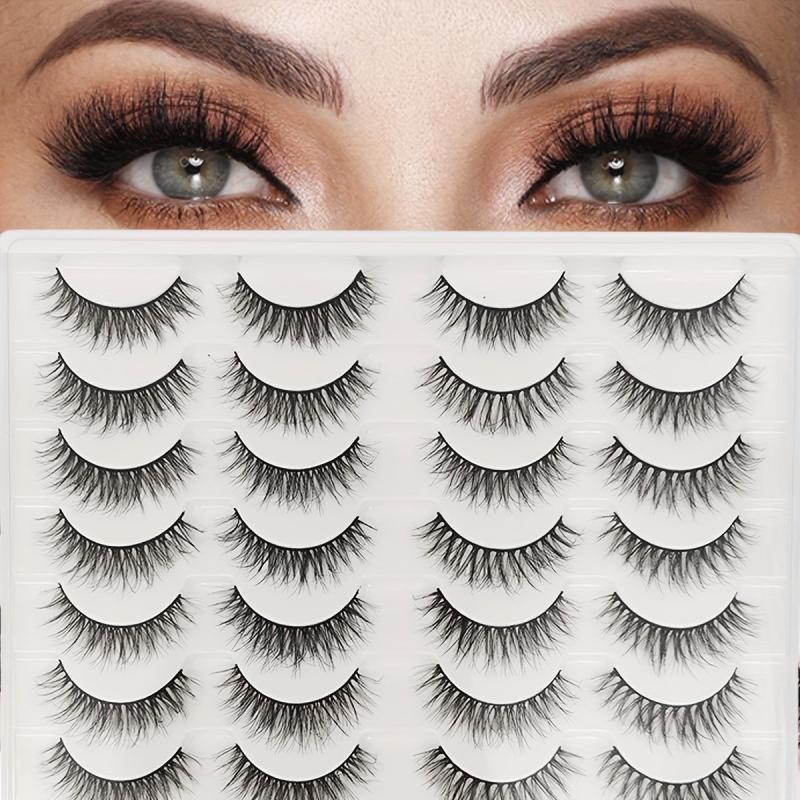 14 Pairs 3D Faux Mink Cat Eye Lashes Reusable False Eyelashes