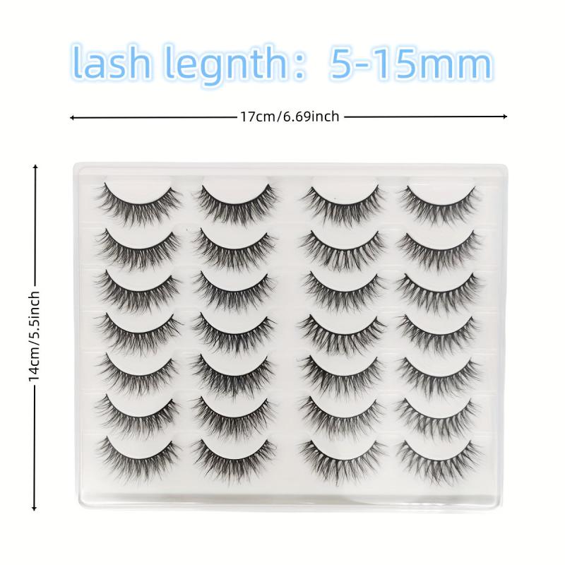 14 Pairs 3D Faux Mink Cat Eye Lashes Reusable False Eyelashes