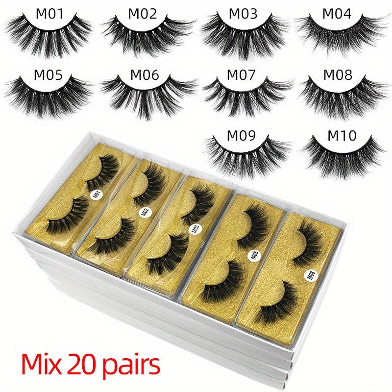 6D Mink False Eyelashes 10 50 100 Double Makeup Mink Eyelashes