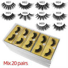 6D Mink False Eyelashes 10 50 100 Double Makeup Mink Eyelashes