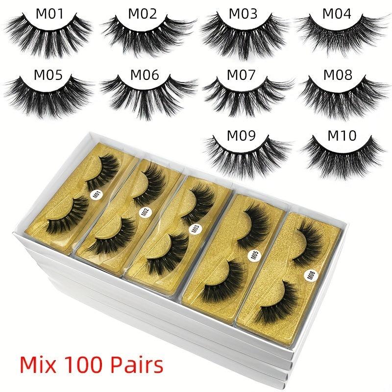 6D Mink False Eyelashes 10 50 100 Double Makeup Mink Eyelashes