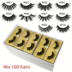 6D Mink False Eyelashes 10 50 100 Double Makeup Mink Eyelashes