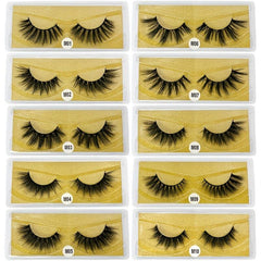 6D Mink False Eyelashes 10 50 100 Double Makeup Mink Eyelashes