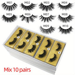 6D Mink False Eyelashes 10 50 100 Double Makeup Mink Eyelashes