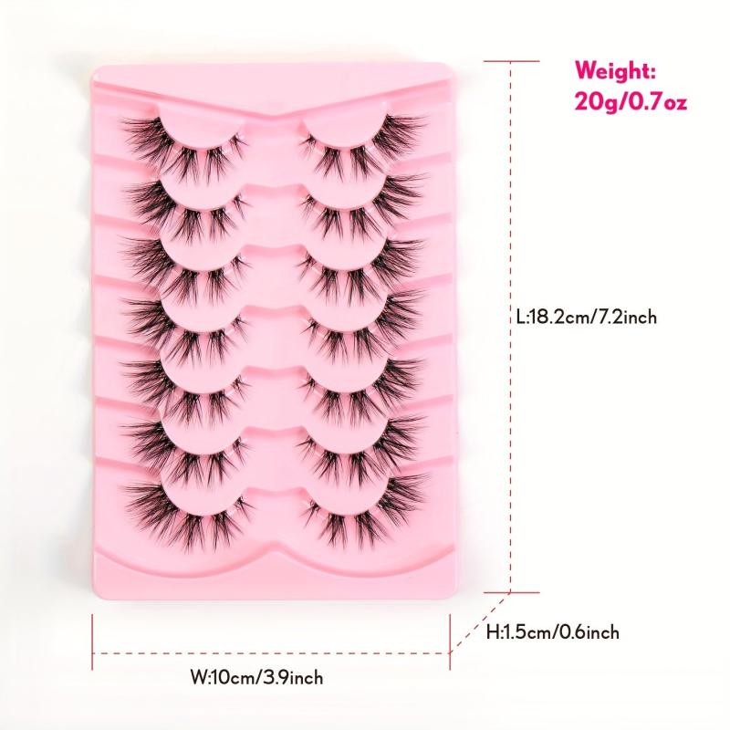 Fox Eye False Eyelashes 7 Pairs Natural Look Makeup Charming Slender
