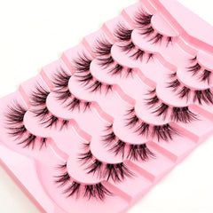 Fox Eye False Eyelashes 7 Pairs Natural Look Makeup Charming Slender