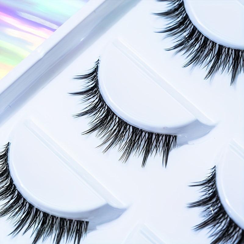 5 Pairs Spiky Manga Lashes Wispy Style Japanese Anime Cosplay Wear