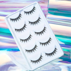 5 Pairs Spiky Manga Lashes Wispy Style Japanese Anime Cosplay Wear