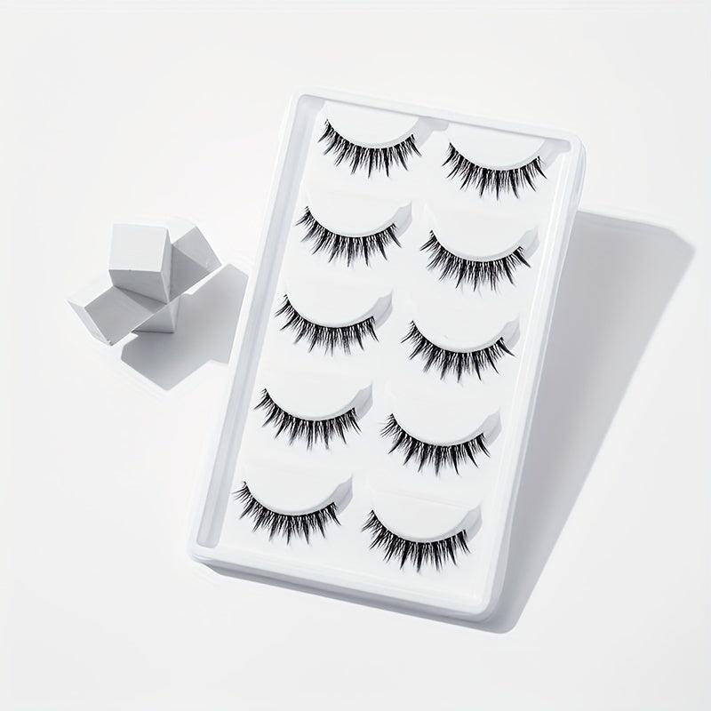 5 Pairs Spiky Manga Lashes Wispy Style Japanese Anime Cosplay Wear