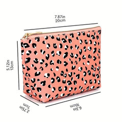 Leopard Print Makeup Bag Large Capacity Toiletry Organizer Women