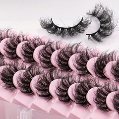 10 Pairs Faux Mink False Eyelashes Cat Eye Look Natural Look Reusable