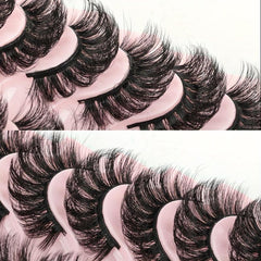 10 Pairs Faux Mink False Eyelashes Cat Eye Look Natural Look Reusable