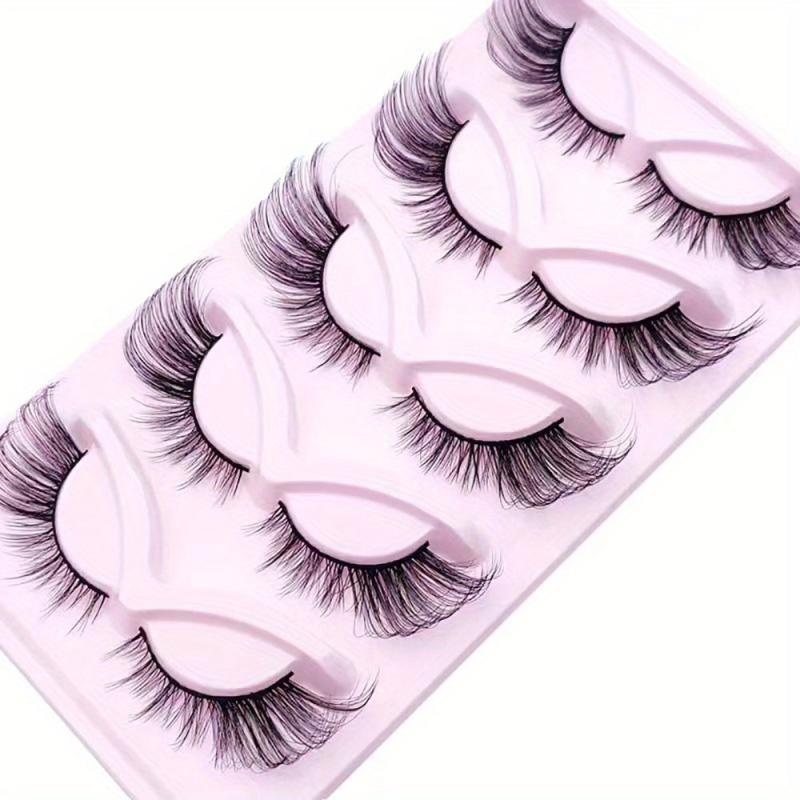 5 Pairs Fox Eye 3D False Eyelashes Natural Look Dramatic Volume