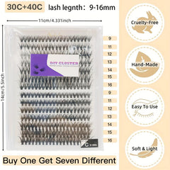 C Curling False Eyelashes Self Grafting Cluster False Eyelashes