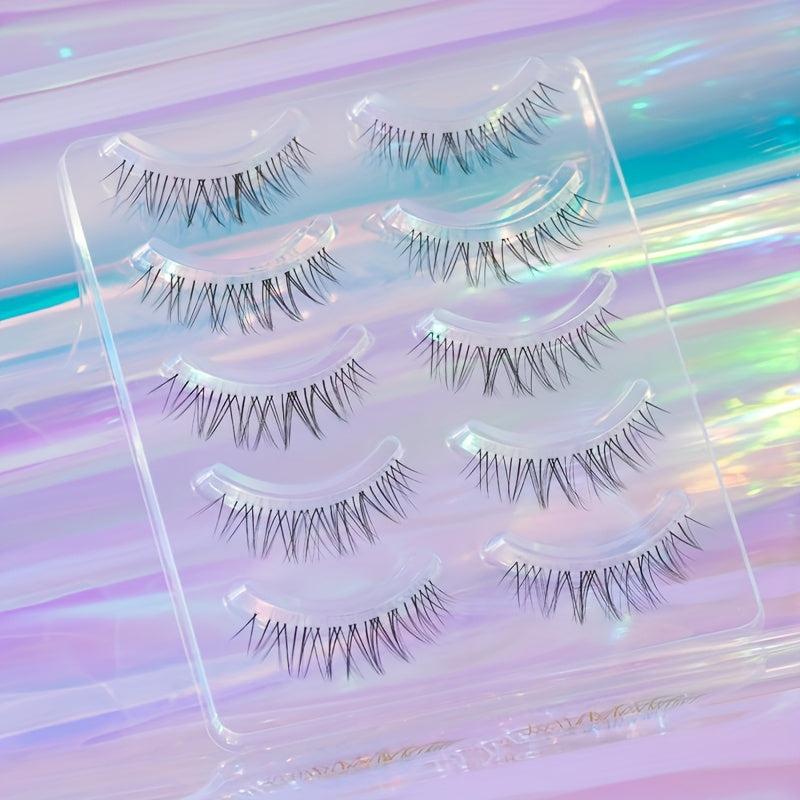 5 Pairs Natural Look Soft Reusable Eyelashes 10mm