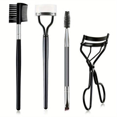 5 in 1 Eyelash Curler Kit with Lash Curler, Brush, Tweezers, Brush/Comb, Pads