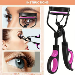 5 in 1 Eyelash Curler Kit with Lash Curler, Brush, Tweezers, Brush/Comb, Pads