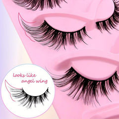 5 Pairs Cat Eye Angel Wings Fluffy Faux Mink False Eyelashes