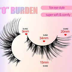 5 Pairs Cat Eye Angel Wings Fluffy Faux Mink False Eyelashes