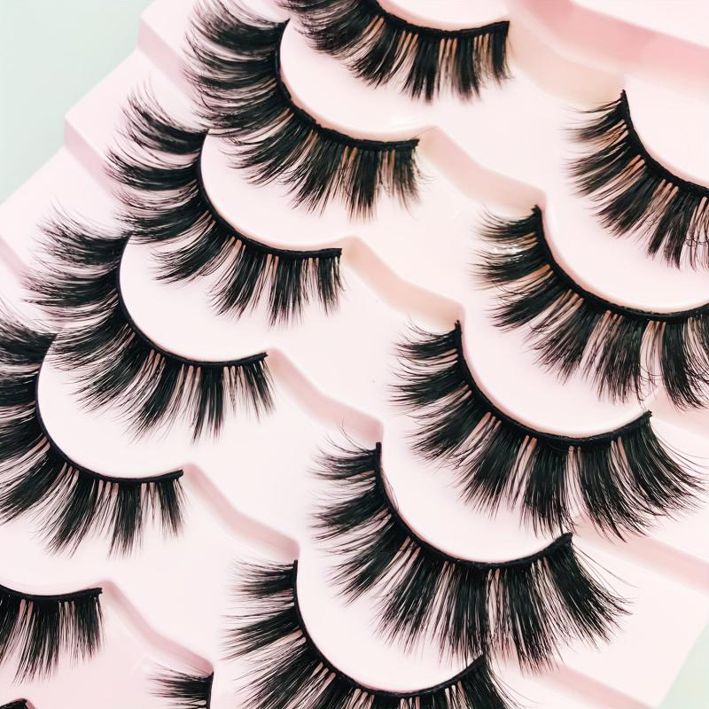 7 Pairs Faux Mink False Eyelashes Natural Look Curling Volume Lashes