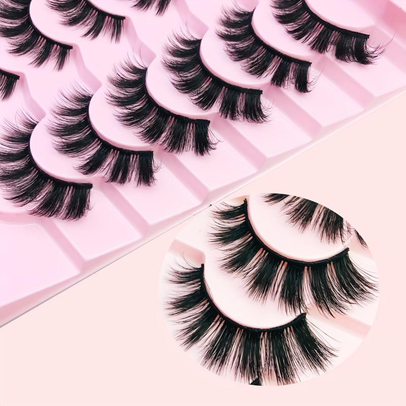 7 Pairs Faux Mink False Eyelashes Natural Look Curling Volume Lashes