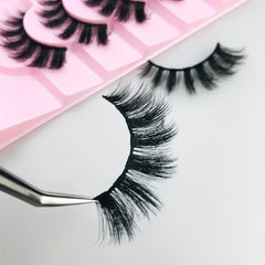 7 Pairs Faux Mink False Eyelashes Natural Look Curling Volume Lashes