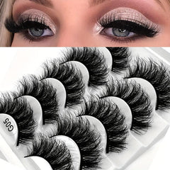 5 Pairs Cross Mink Hair False Eyelashes Dense Layered Fried Hair Models