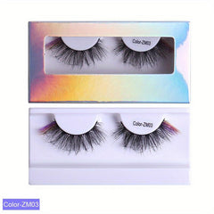 Colored Lashes Faux Mink False Eyelashes Fluffy Volume Curly Lashes
