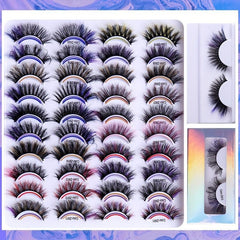 Colored Lashes Faux Mink False Eyelashes Fluffy Volume Curly Lashes