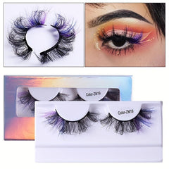 Colored Lashes Faux Mink False Eyelashes Fluffy Volume Curly Lashes