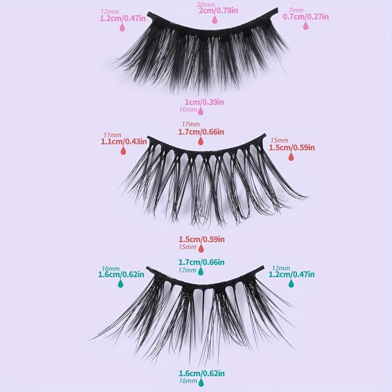 3 Boxes 5 Pairs Half Eye Lashes False Eyelashes Natural Crossed Messy