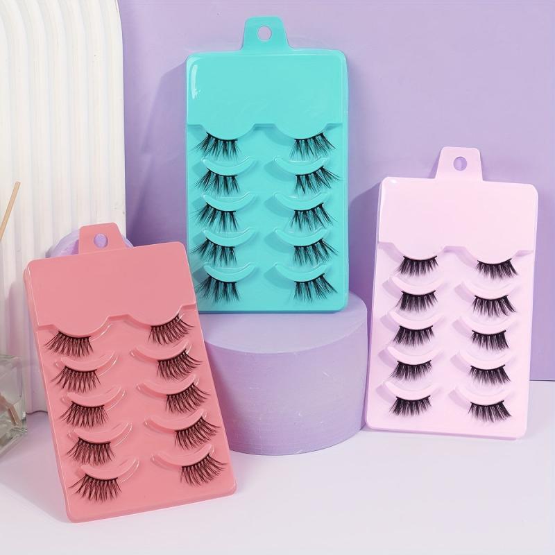 3 Boxes 5 Pairs Half Eye Lashes False Eyelashes Natural Crossed Messy