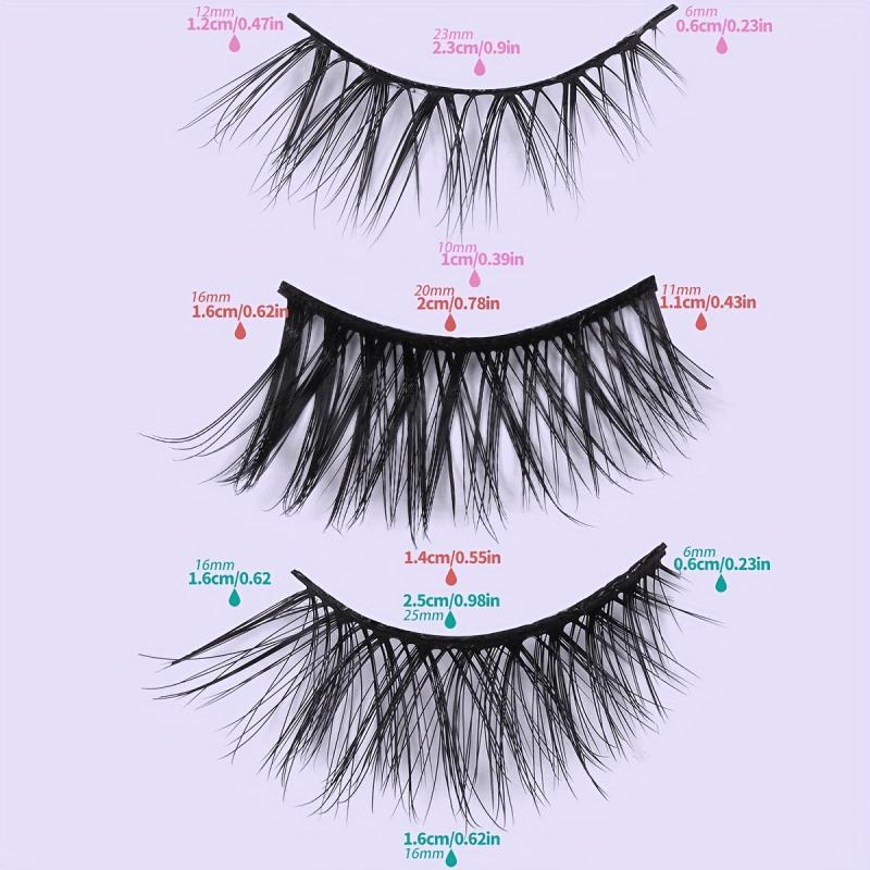 3 Boxes 5 Pairs Half Eye Lashes False Eyelashes Natural Crossed Messy
