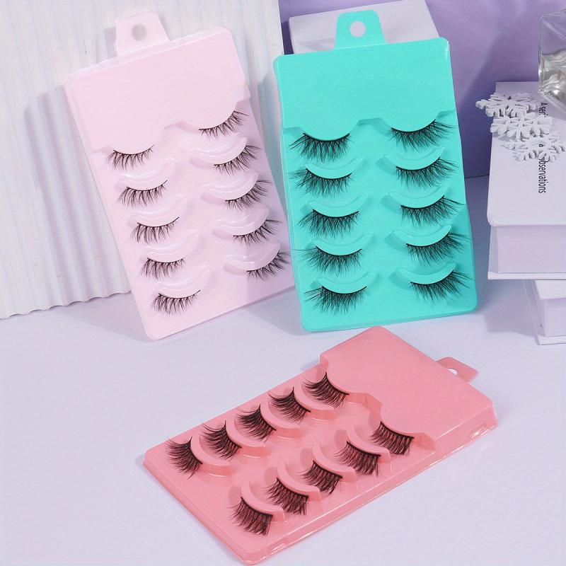 3 Boxes 5 Pairs Half Eye Lashes False Eyelashes Natural Crossed Messy
