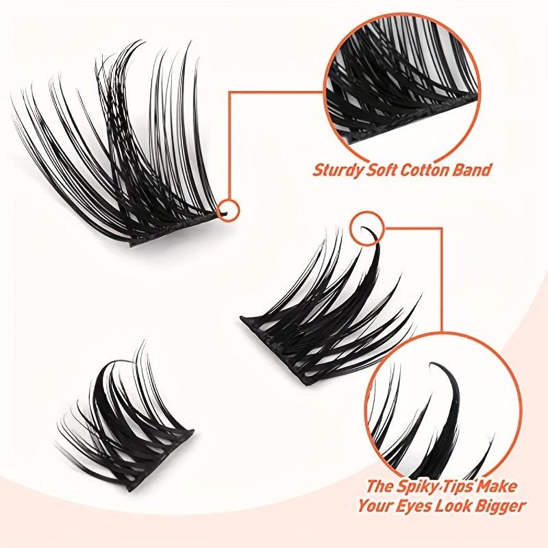 8 16mm Mega Volume Lash Clusters Wispy Soft Natural Look False Eyelashes