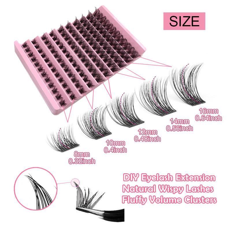 8 16mm Mega Volume Lash Clusters Wispy Soft Natural Look False Eyelashes