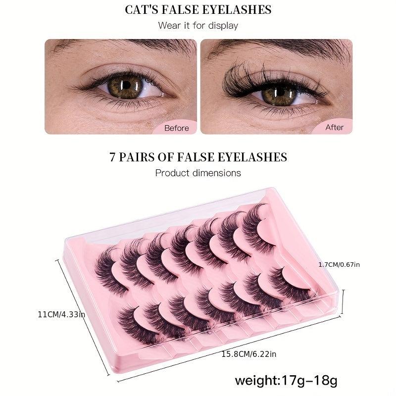 Fluffy Curly Faux Mink Cat Eye Lashes Natural Look False Eyelash