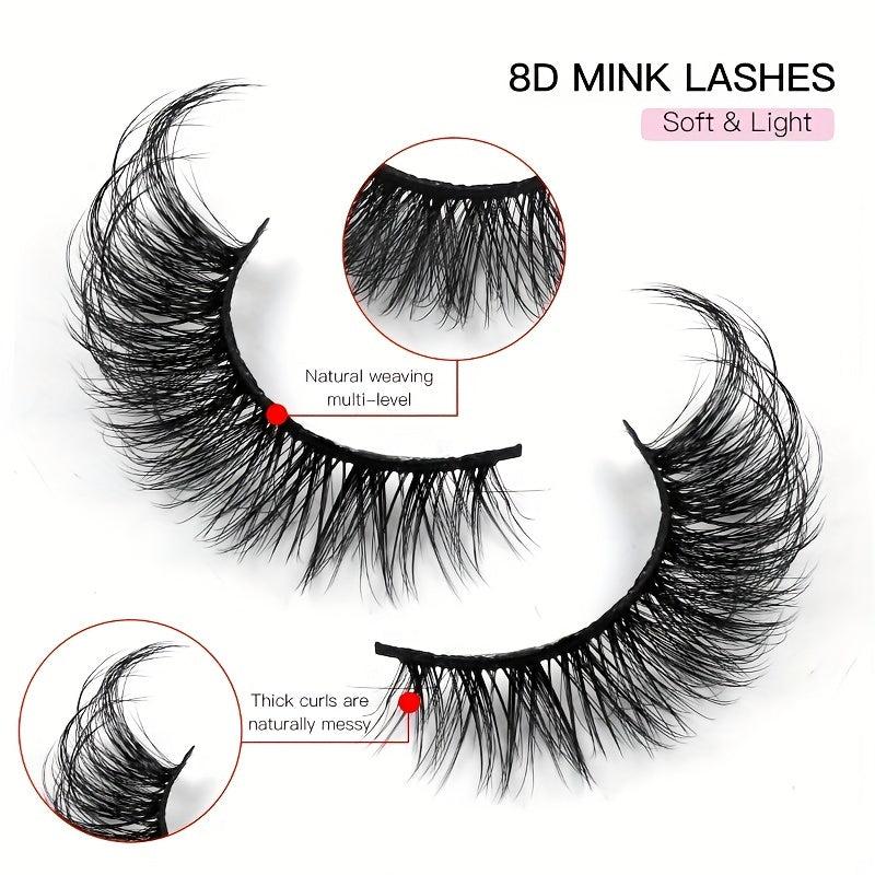 Fluffy Curly Faux Mink Cat Eye Lashes Natural Look False Eyelash