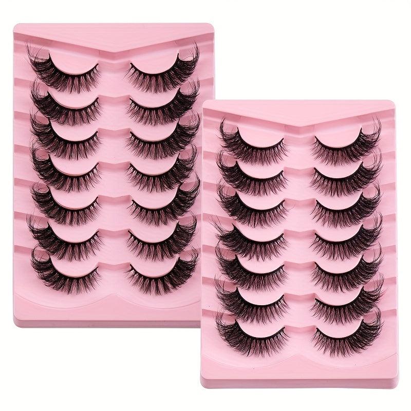 Fluffy Curly Faux Mink Cat Eye Lashes Natural Look False Eyelash