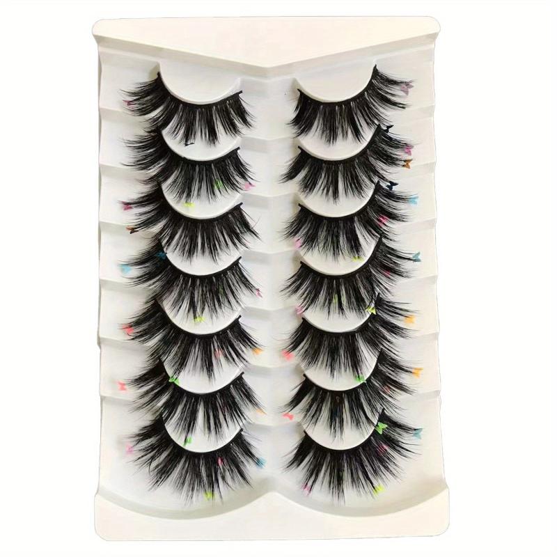 7 Pairs False Eyelashes With Sequin Natural Look Fluffy Soft Wispy