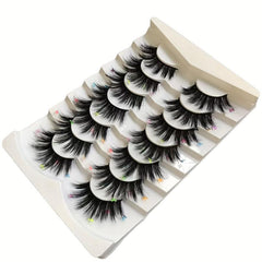 7 Pairs False Eyelashes With Sequin Natural Look Fluffy Soft Wispy